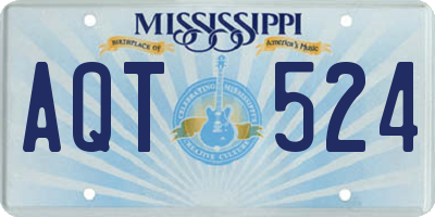 MS license plate AQT524