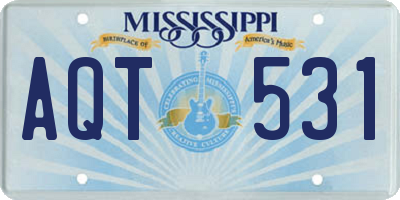 MS license plate AQT531