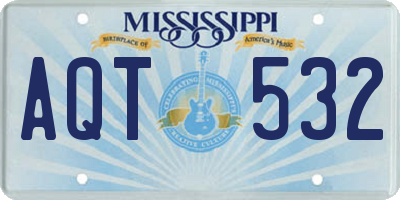 MS license plate AQT532