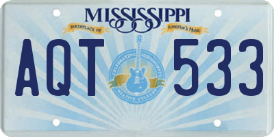 MS license plate AQT533