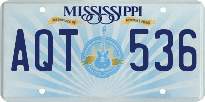 MS license plate AQT536