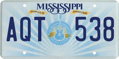 MS license plate AQT538