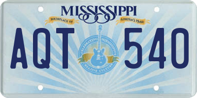 MS license plate AQT540