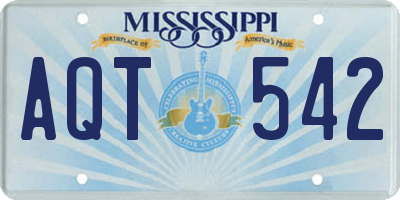 MS license plate AQT542