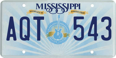 MS license plate AQT543