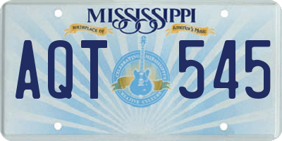 MS license plate AQT545