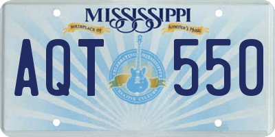 MS license plate AQT550