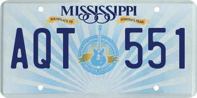 MS license plate AQT551