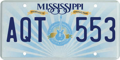 MS license plate AQT553