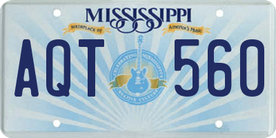 MS license plate AQT560