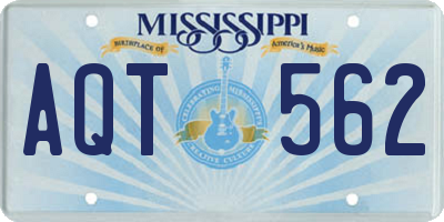 MS license plate AQT562