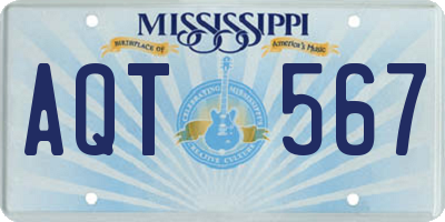 MS license plate AQT567