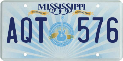 MS license plate AQT576