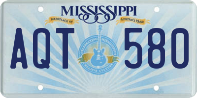 MS license plate AQT580