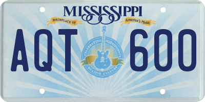 MS license plate AQT600