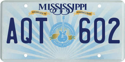 MS license plate AQT602
