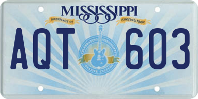 MS license plate AQT603