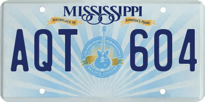 MS license plate AQT604