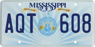 MS license plate AQT608