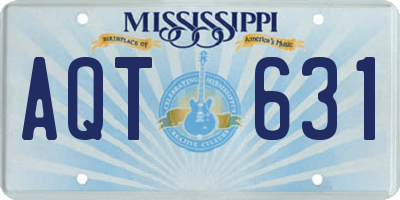 MS license plate AQT631