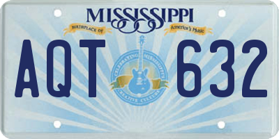 MS license plate AQT632