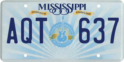 MS license plate AQT637
