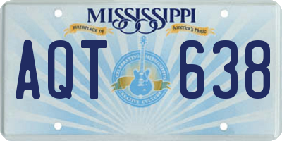 MS license plate AQT638