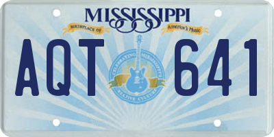 MS license plate AQT641