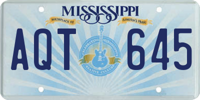 MS license plate AQT645