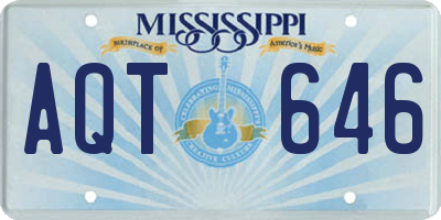 MS license plate AQT646