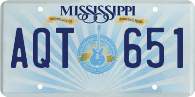 MS license plate AQT651
