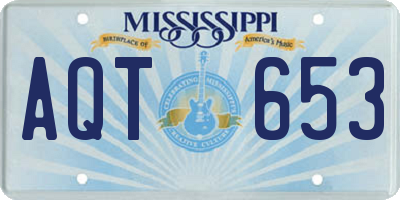 MS license plate AQT653