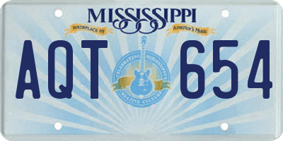 MS license plate AQT654