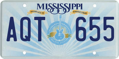 MS license plate AQT655