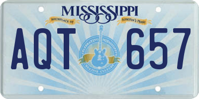 MS license plate AQT657
