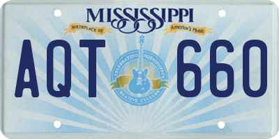 MS license plate AQT660