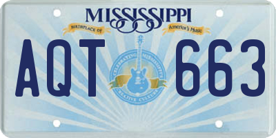MS license plate AQT663