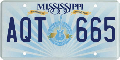 MS license plate AQT665