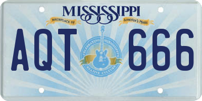 MS license plate AQT666