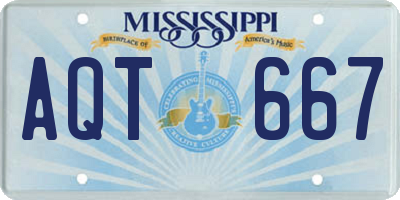 MS license plate AQT667