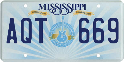 MS license plate AQT669