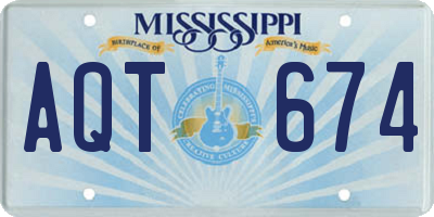 MS license plate AQT674