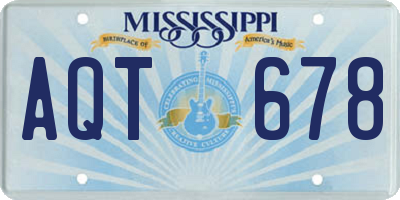 MS license plate AQT678