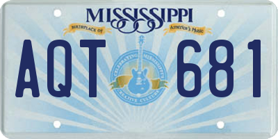 MS license plate AQT681