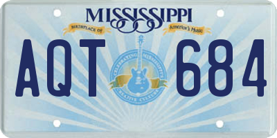 MS license plate AQT684