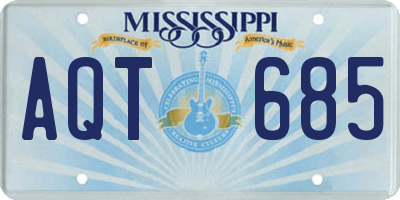 MS license plate AQT685