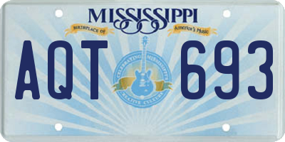 MS license plate AQT693