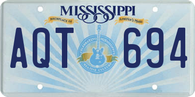 MS license plate AQT694
