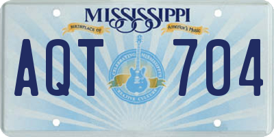 MS license plate AQT704