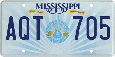 MS license plate AQT705